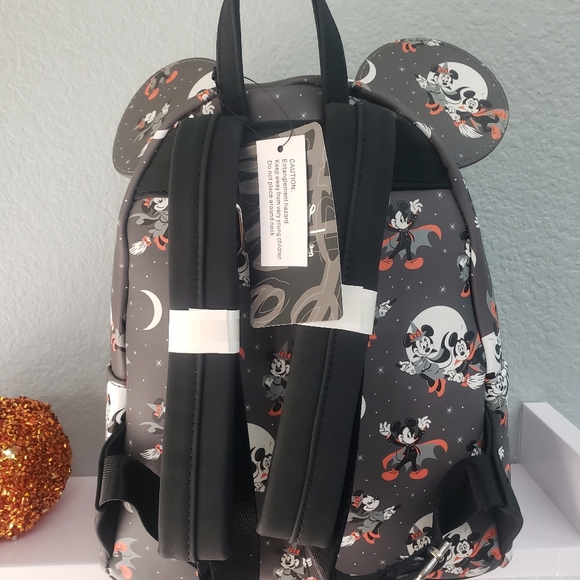 Loungefly Halloween Minnie Mickey Mini Backpack - Picture 4 of 7